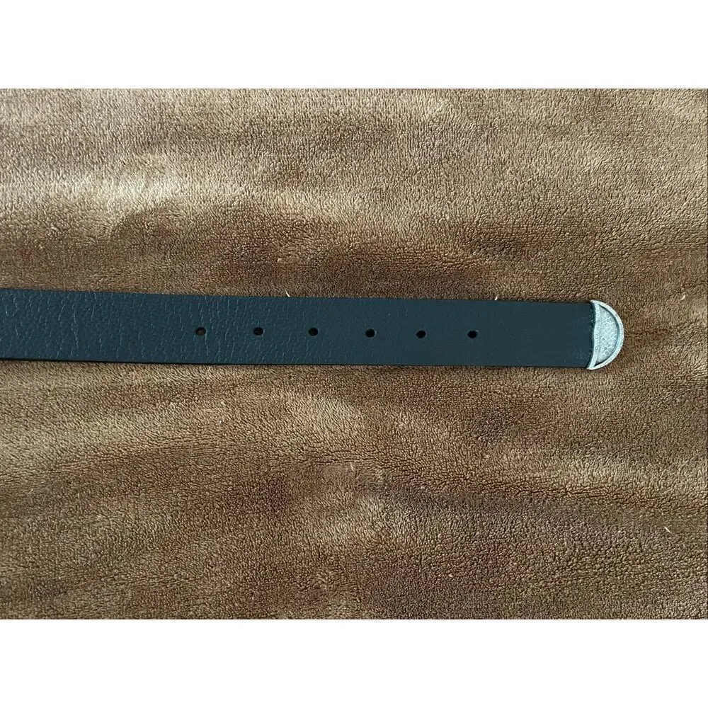 Chico's Black Leather Brown Hardware Women's Small Belt